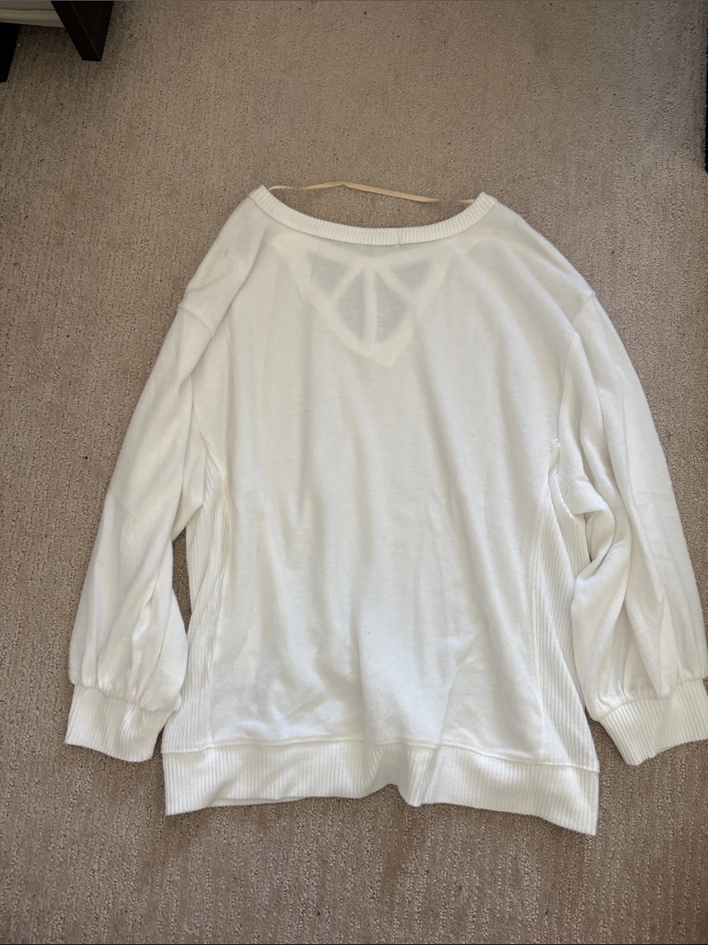 Democracy White Cutout Neck Sweater - Picture 2 of 3